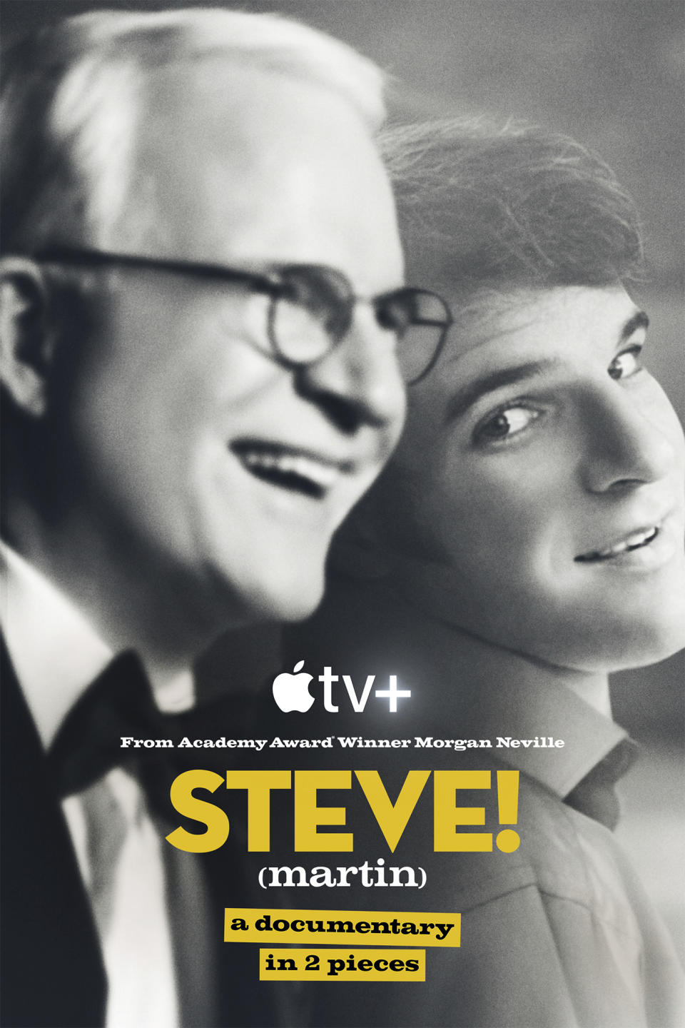 This image released by Apple TV+ shows promotional art for the documentary "Steve! (Martin) a Documentary in 2 Pieces." (Apple TV+ via AP)