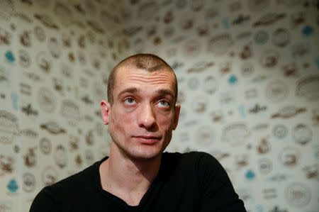 Russian artist Pyotr Pavlensky gives an interview to Reuters in Kiev, Ukraine, January 4, 2017. Picture taken January 4, 2017. REUTERS/Valentyn Ogirenko