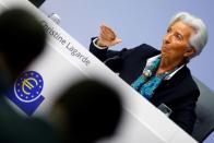 European Central Bank hold a news conference in Frankfurt