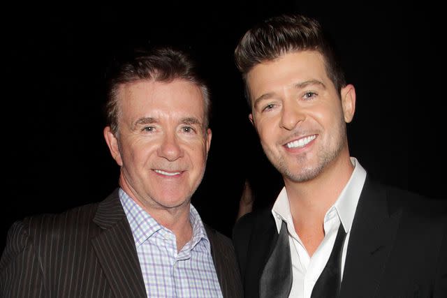 <p>Francis Specker/CBS via Getty </p> Alan Thicke and Robin Thicke attend 'The Grammy Nominations Concert Live! Countdown to Music's Biggest Night' in 2013