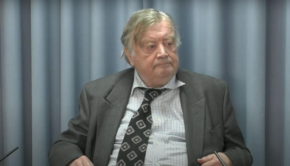 Lord Ken Clarke appears for the final day of his witness evidence at the Infected Blood Inquiry (Infected Blood Inquiry/PA)