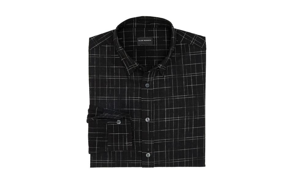 Club Monaco slim textured check shirt