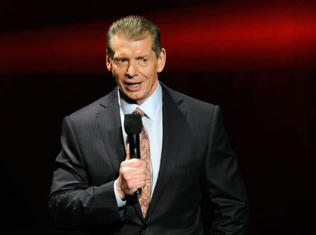 Former WWE chairman and CEO Vince McMahon speaks at a news conference in 2014. (Photo: Ethan Miller via Getty Images)