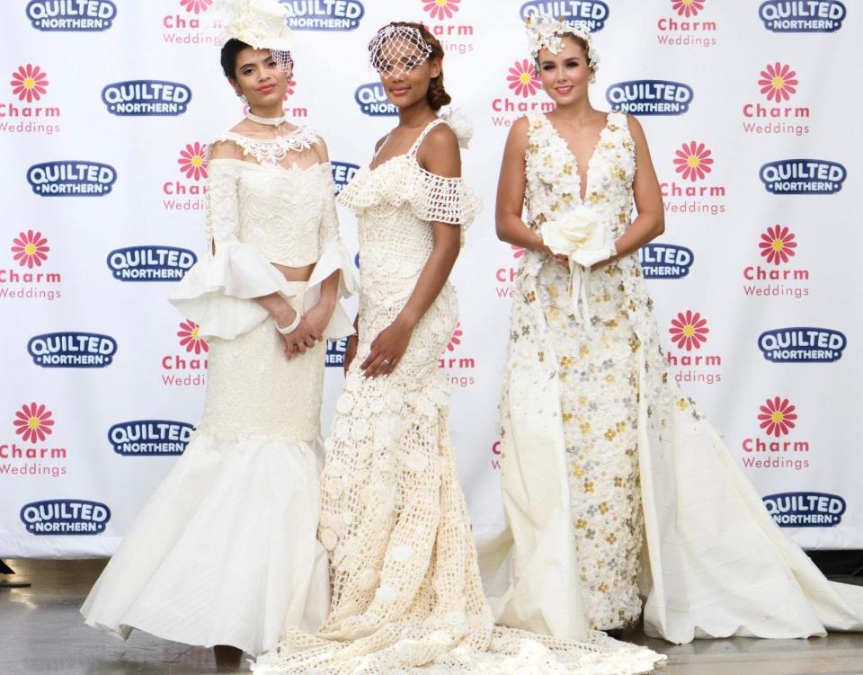 Mimoza Haska Crowned Winner of the 15th Annual Toilet Paper Wedding Dress Contest presented by Charm Weddings and Quilted Northern®