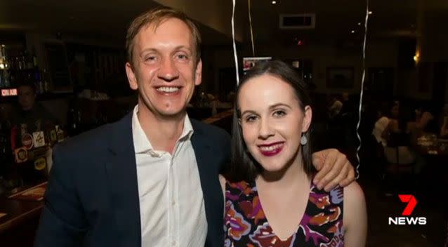 Labor MP Julian Hill with his daughter Elanor. Source: 7 News