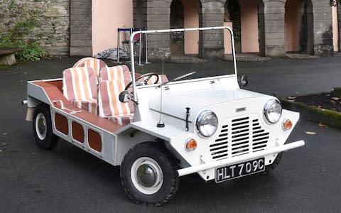 1965 Austin Mini Moke which was used in filming of cult TV series 'The Prisoner' and which now has been restored - Credit: Jay Williams