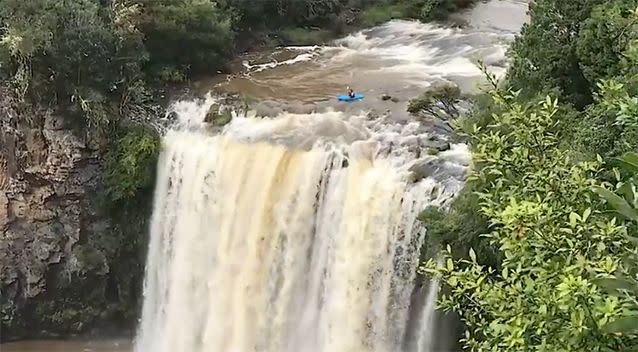 Mr Carracher didn't hesitate for long before taking the 30m plunge. Source: John McQueen.