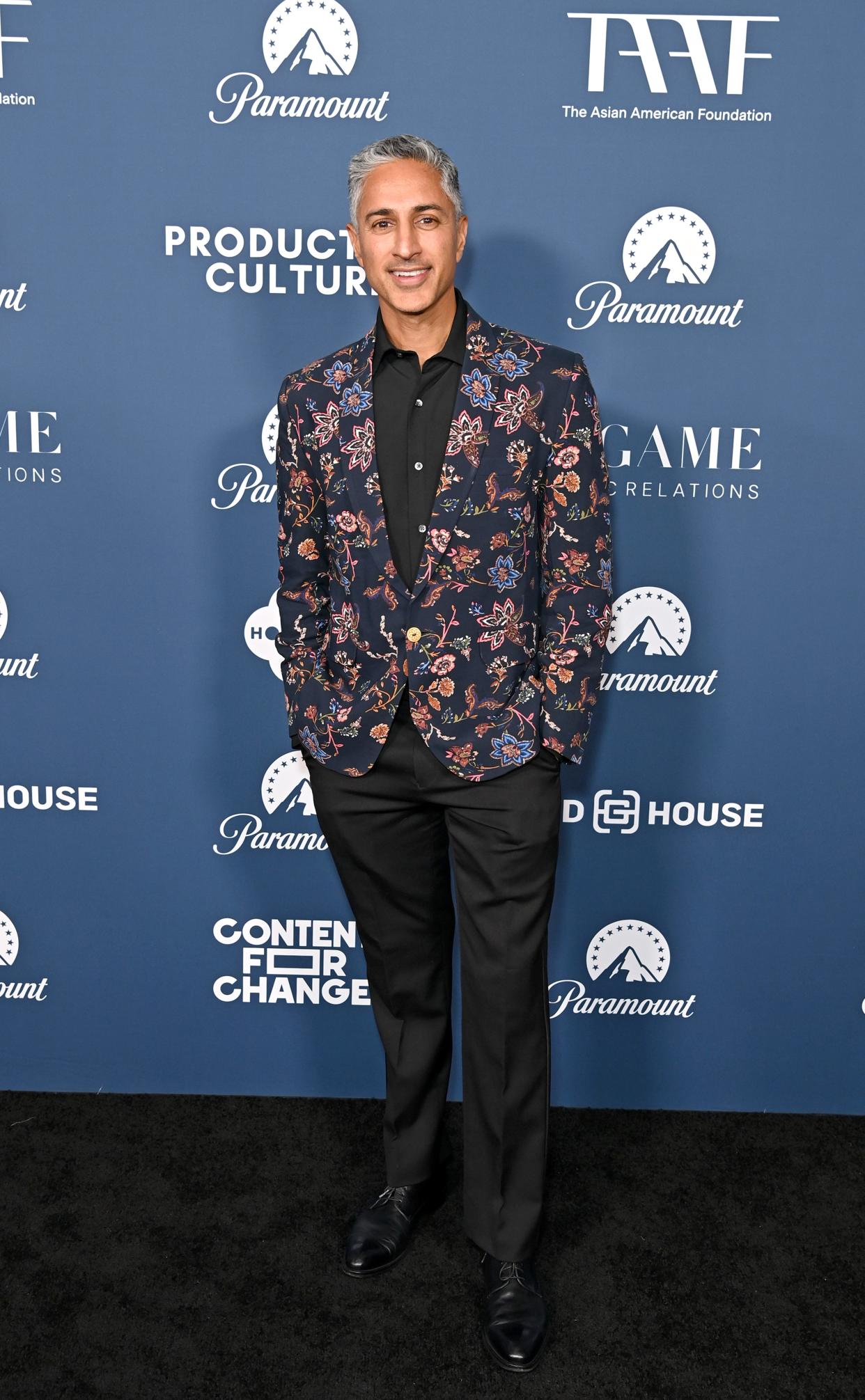 Maulik Pancholy attends the South Asians at the Oscars pre-Oscars party at Paramount Studios on March 4, 2024, in Los Angeles.