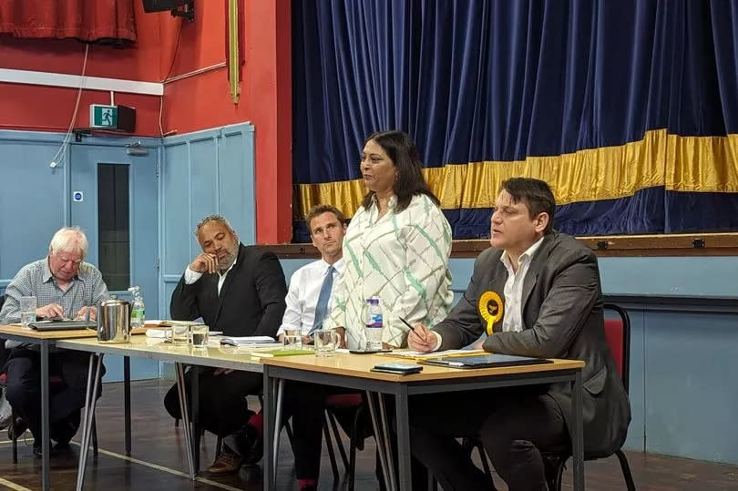 Candidates for the Croydon South seat, (left to right) Ben Taylor (Labour), Chris Philp (Conservative), Kulsum Hussin (Workers), Richard Howard (Lib Dems)