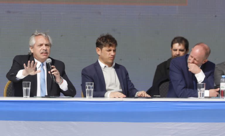 Alberto Fernández en Lomas de Zamora junto a Axel Kicillof y Martín Insaurralde