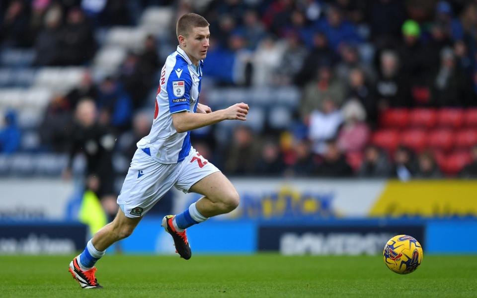 Blackburn Rovers' Adam Wharton during the Sky Bet Championship match between Blackburn Rovers and Huddersfield Town at Ewood Park on January 20, 2024 in Blackburn, England