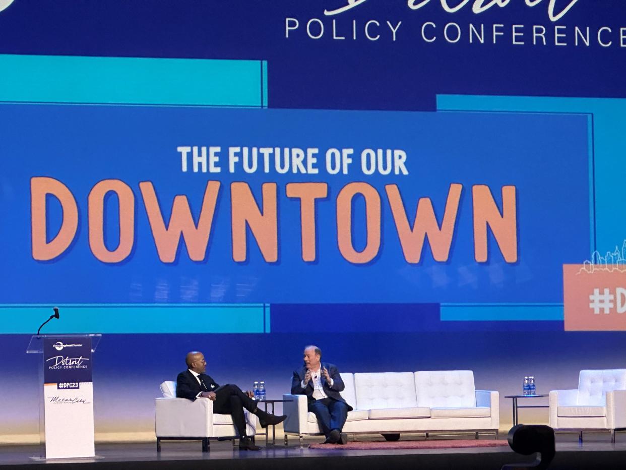 Mayor Mike Duggan announced on Tuesday at the Detroit Regional Chamber's Detroit Policy Conference that the District Detroit development is expected to be the first project to get a loan through a new financing tool for affordable housing in downtown Detroit.