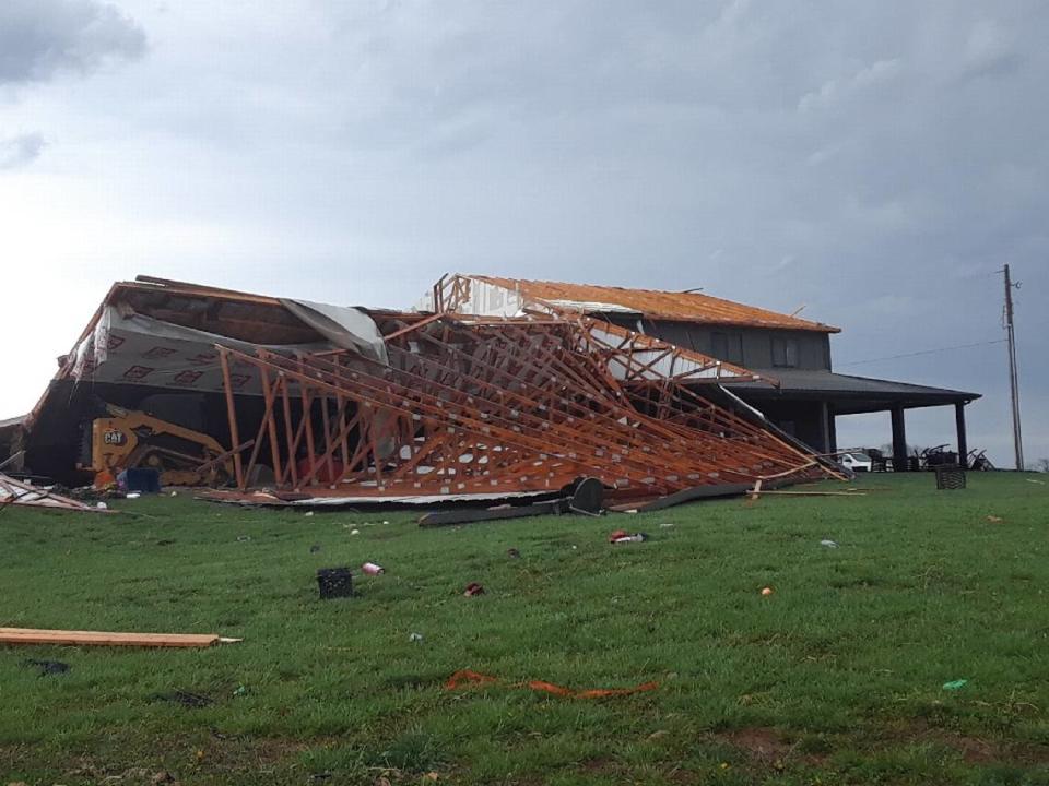 A home was destroyed in Nelson County after storms ripped through much of Central Kentucky on April 2, 2024. Northeast Nelson Fire Department