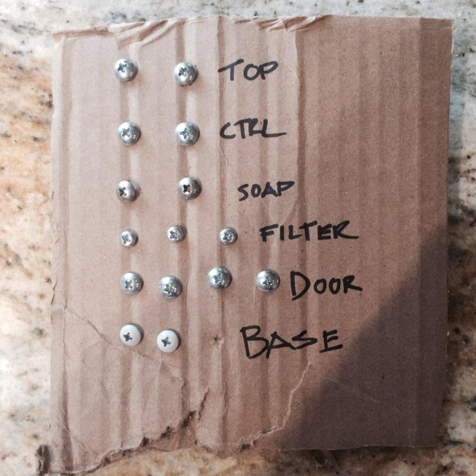 Bolts and functions on a cardboard piece