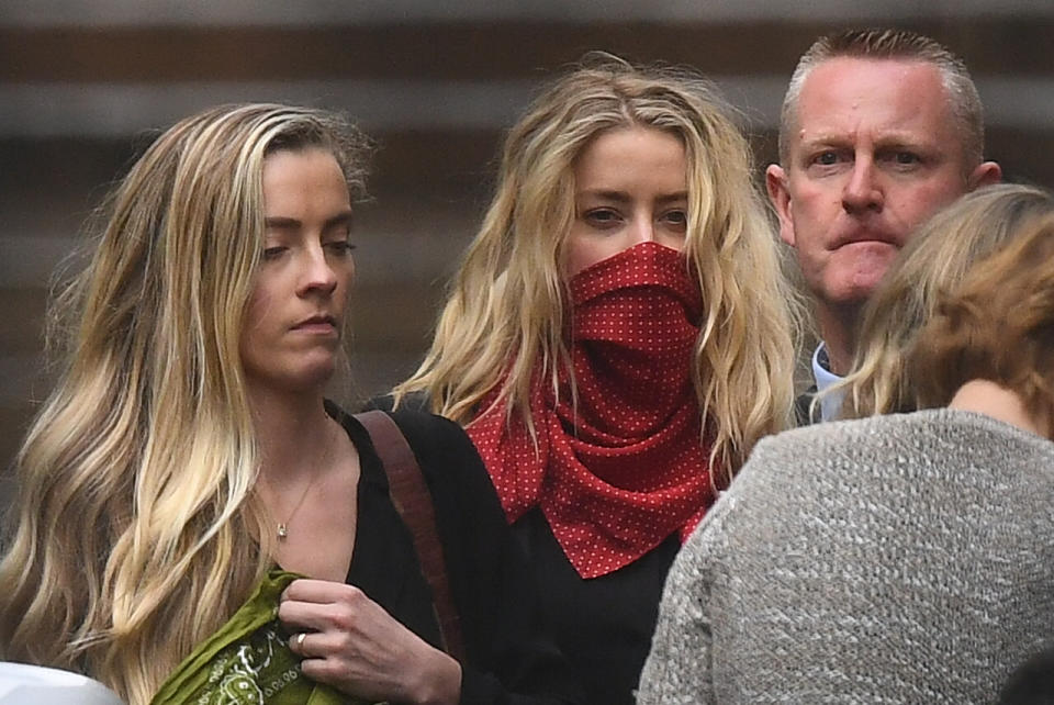 Actress Amber Heard leaves the High Court in London after a hearing in Johnny Depp's libel case against the publishers of The Sun and its executive editor, Dan Wootton.