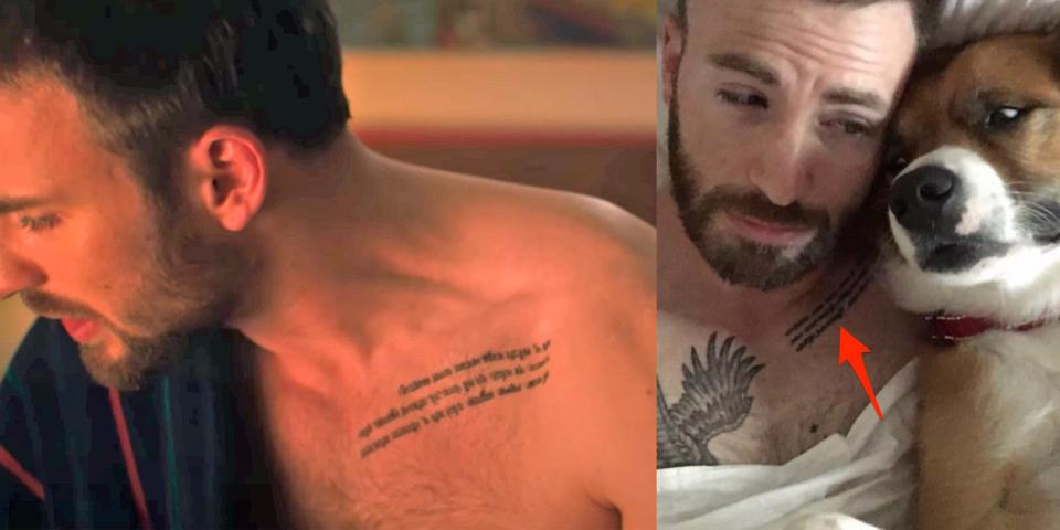 chris evans chest tattoo quote