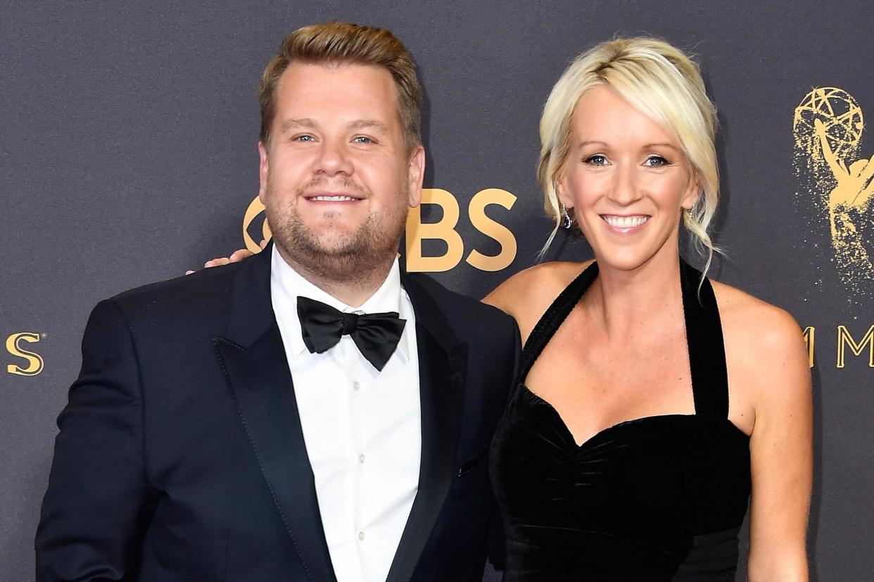 Proud parents: James Corden and Julia Carey have welcomed their third child: Getty Images North America