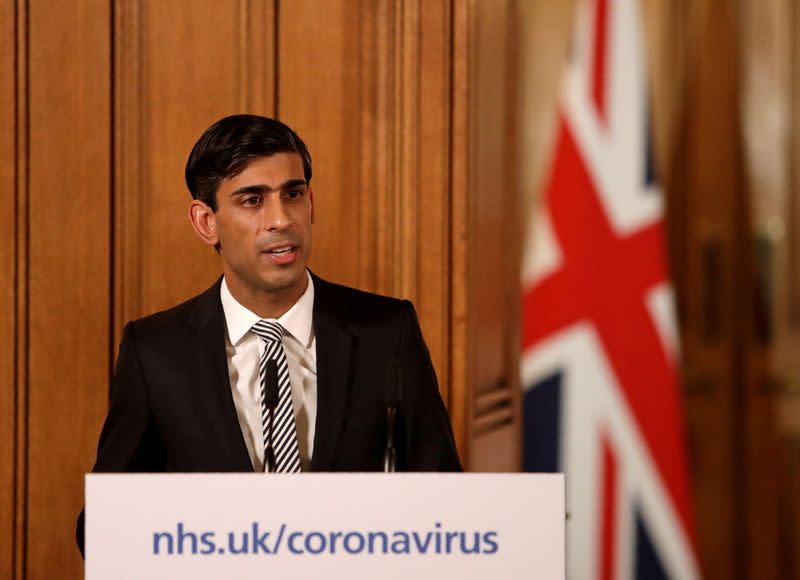 FILE PHOTO: Chancellor of the Exchequer Rishi Sunak speaks during a news conference on the ongoing situation with the coronavirus disease (COVID-19) in London