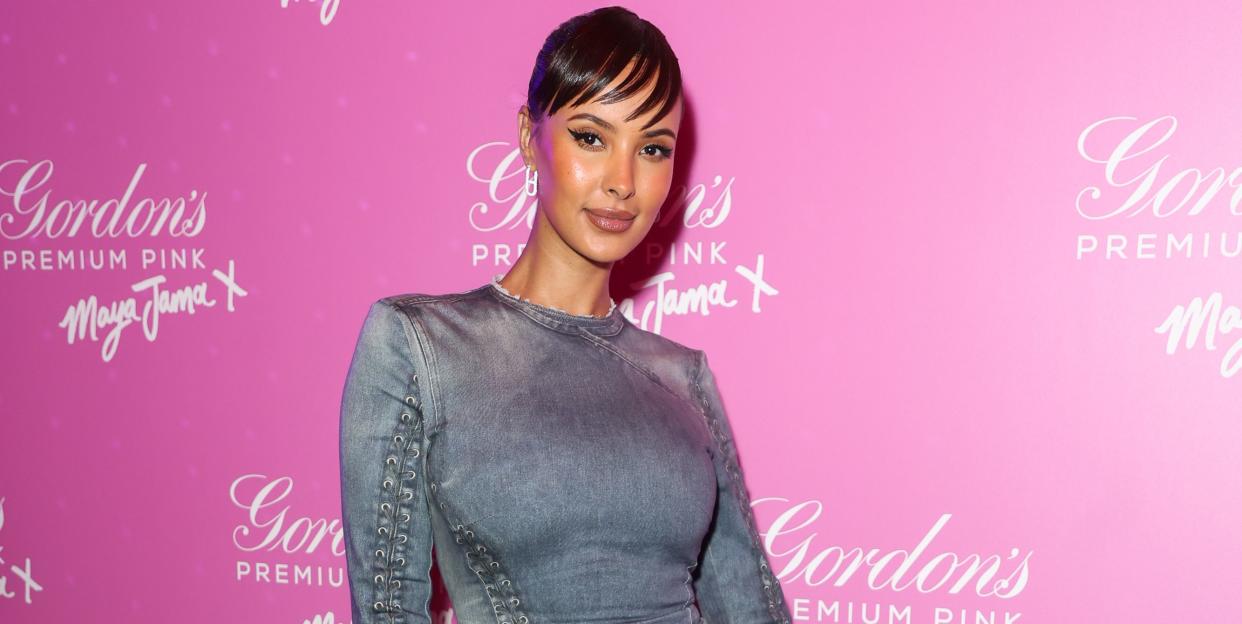 maya jama denim dress boots