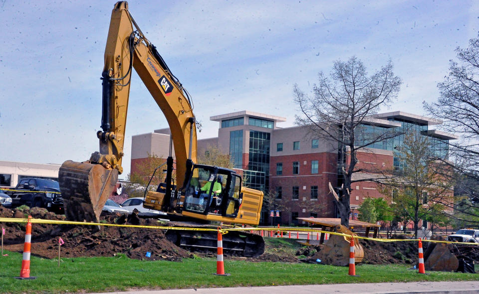 The day after the ceremonial groundbreaking for the Wooster Community Hospital's new Patient Access Emergency Center, actual construction began on the nearly two year project.