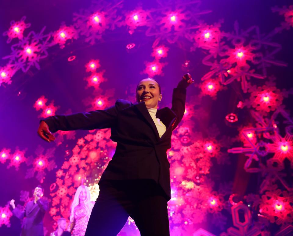 Marideth Telenko of Cost n' Mayor performs during the Pentatonix: A Christmas Spectacular show at the Resch Center on Nov. 29, 2022 in Ashwaubenon, Wis.