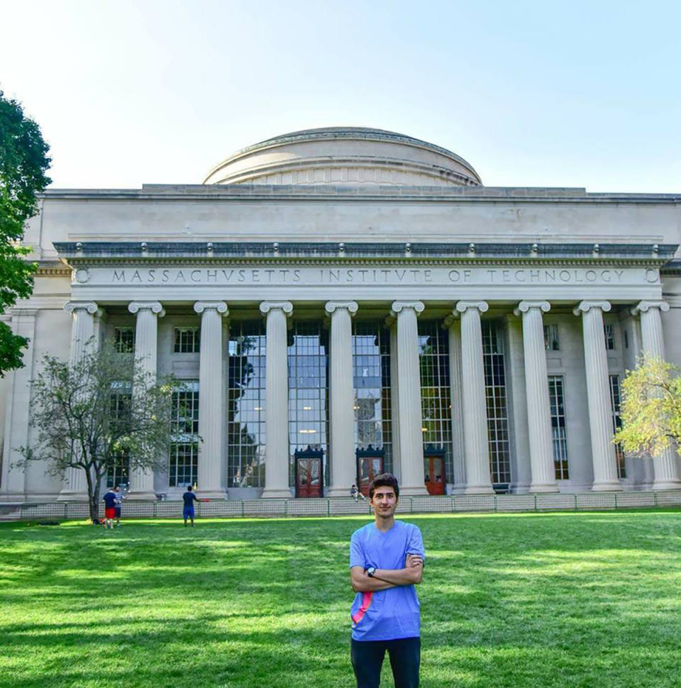 Nabil Khalil from Aleppo, Syria. His first picture at MIT, taken days after his arrival, on Sep. 6, 2017. | Courtesy of George Batah.