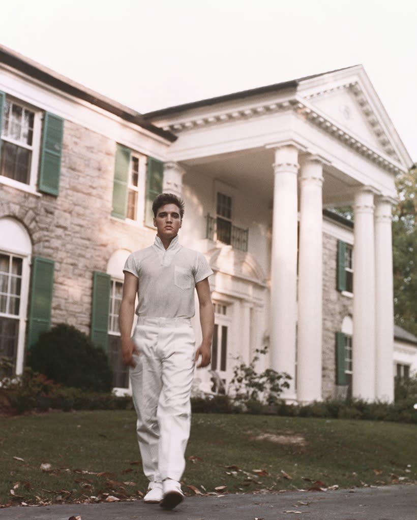 <p><strong>Elvis Presley</strong> was just 22 years old when he bought his Graceland home in Memphis, Tenn., on March, 25, 1957. The singer paid $102,500 for the property, which already had its famous moniker. The home's previous owners <strong>Dr. Thomas Moore</strong> and his wife <strong>Ruth</strong> named the mansion after Ruth's aunt, Grace Toof, when they build the Colonial Revival style home in 1939.</p> <p> Sadly, the legend died of a heart attack at Graceland on Aug. 16, 1977, when he was only 42.</p>
