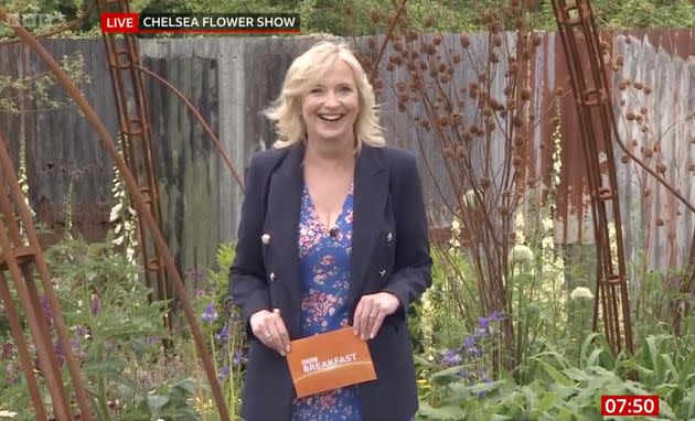 Carol Kirkwood speaking live on BBC Breakfast about her engagement (Photo: BBC)