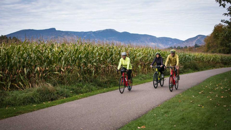 A group cycling with VBT Bicycling Vacations, voted one of the world's best Tour Operators