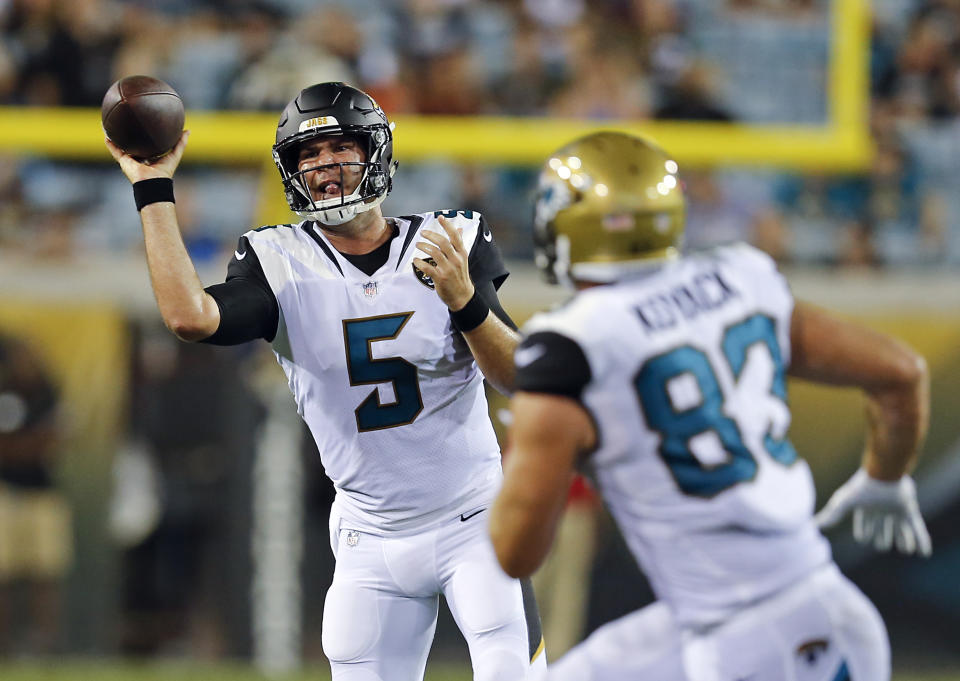 Blake Bortles was named the Jaguars' starter for the regular-season opener. (AP)