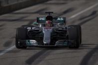 Oct 20, 2017; Austin, TX, USA; Mercedes driver Lewis Hamilton (44) of Great Britain during practice for the United States Grand Prix at Circuit of the Americas. Mandatory Credit: Jerome Miron-USA TODAY Sports