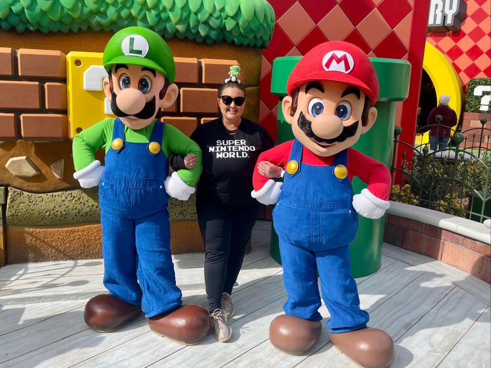 luigi and mario with the writer