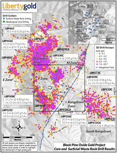 MAP OF METALLURGICAL CORE DRILLING AND SURFICIAL MATERIAL RC DRILLING