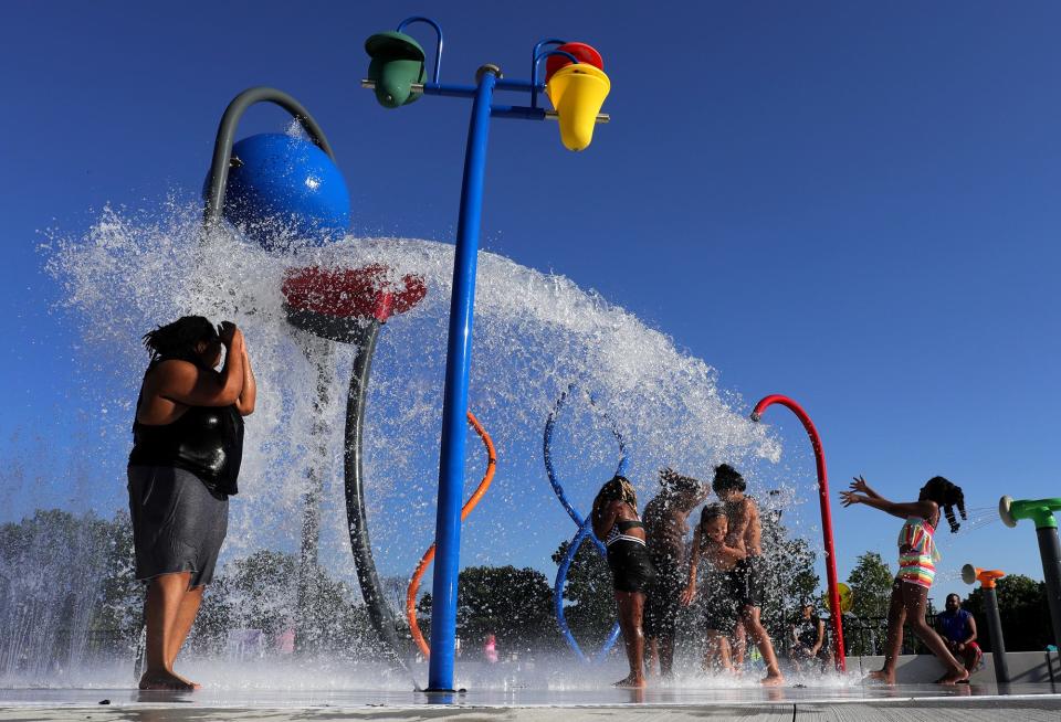 The "sprayground" at the Linden Community Center is one that will be open extended hours through Thursday due to a heat wave coming through the Columbus area.