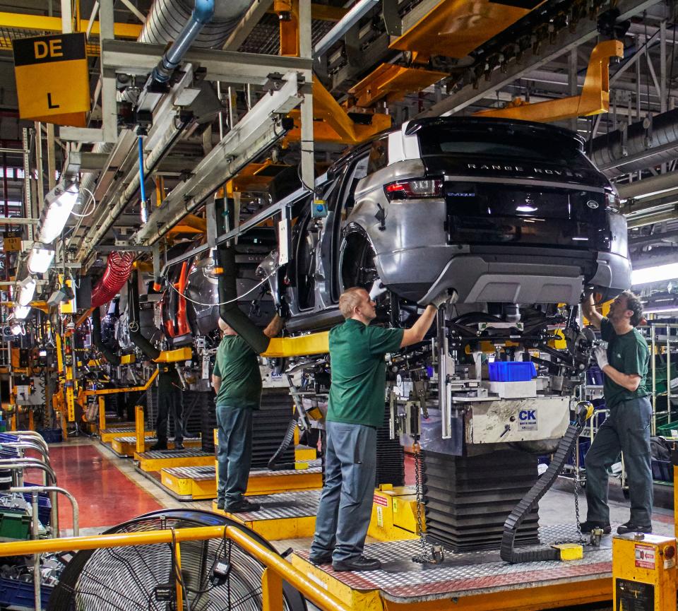 UK economy Workers On Engine Production Line In Car Factory. (Photo by: Mahaux Charles/AGF/Universal Images Group via Getty Images)