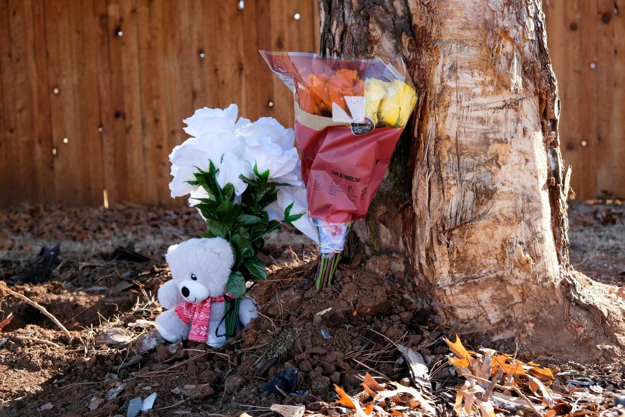 A makeshift memorial of flowers Friday adorned the the location of a fatal car accident that killed a Westmoore High School student on Thursday afternoon.