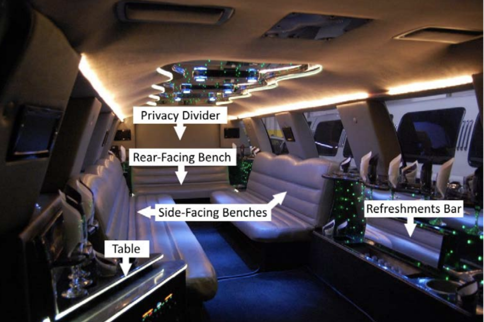 This is the interior of the 2001 Ford Excursion limousine that wrecked in Schoharie on Oct. 6, 2018, leaving 20 dead.