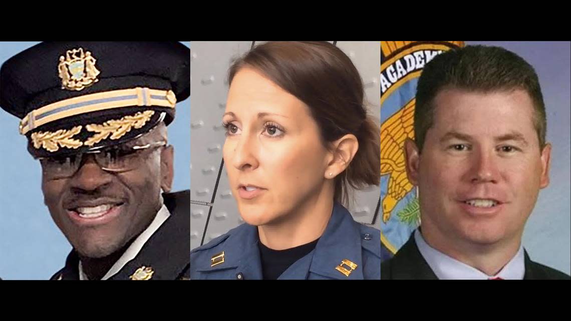 Candidates for the Chief of Police for the Kansas City Police Department from left, DeShawn Beaufort, Stacey Graves and Scott Ebner.