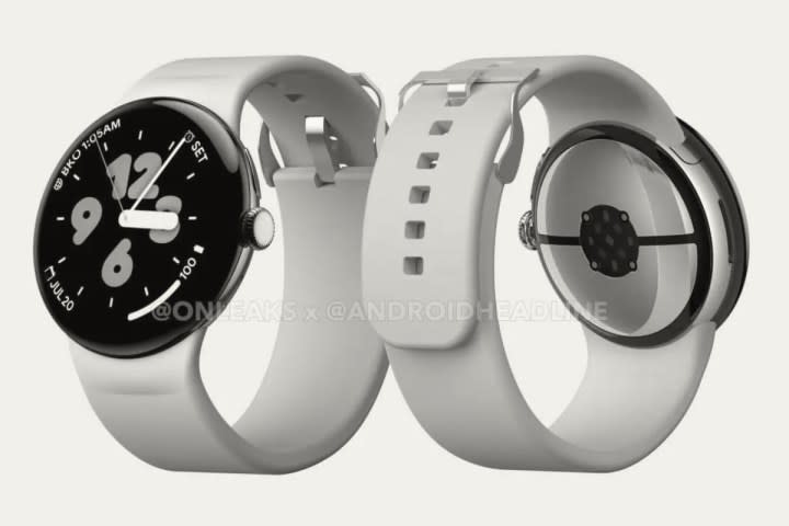 Google Pixel Watch 3 leaked renders.