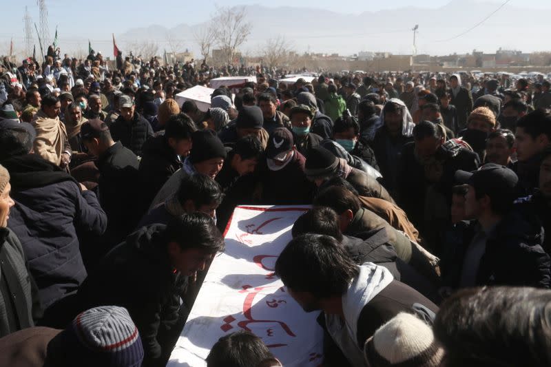 Funeral of the coal miners from Shi'ite Hazara minority, who were killed in an attack in Mach area of Bolan district, in Quetta,