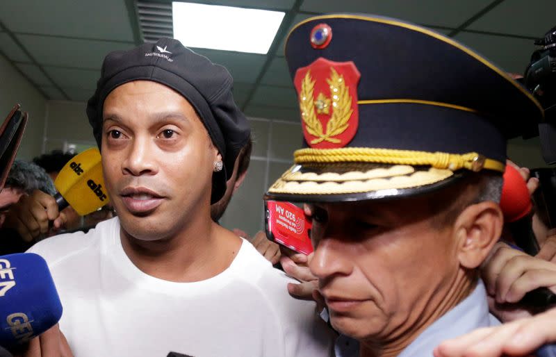 Ronaldinho leaves Paraguay's Supreme Court after testifying in Asuncion