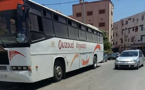 A bus thought to be used to take migrants from Nador to Algeria - Credit: AMDH