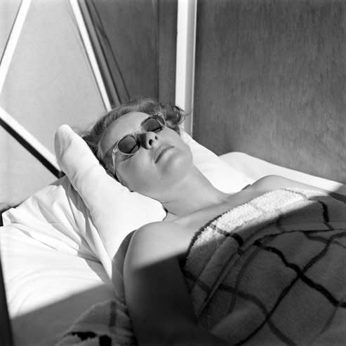 Bette Davis sunning