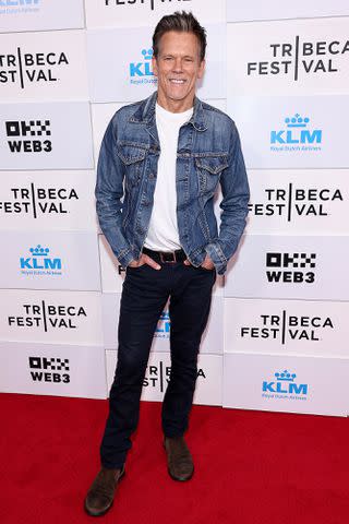 <p>Jamie McCarthy/Getty</p> Kevin Bacon on June 14, 2024