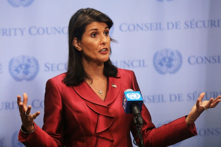Washington's United Nations Ambassador Nikki Haley condemned the assault which killed at least 29 people at an Iranian military parade but said President Hassan Rouhani "has oppressed his people for a long time"