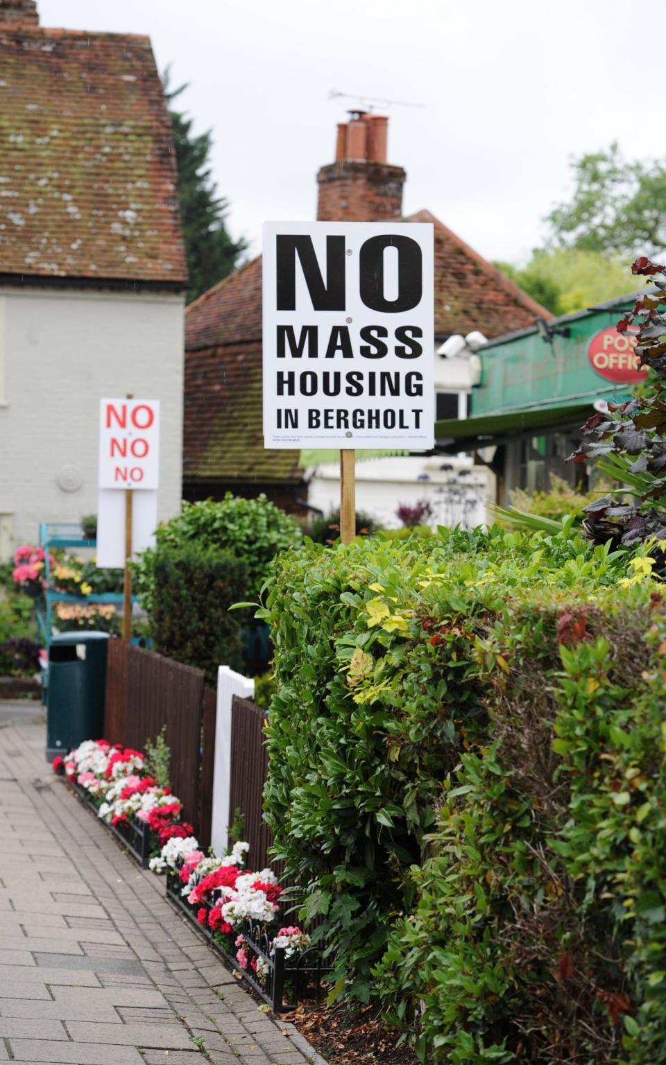 Anti housing posters in East Bergholt - Credit: Archant