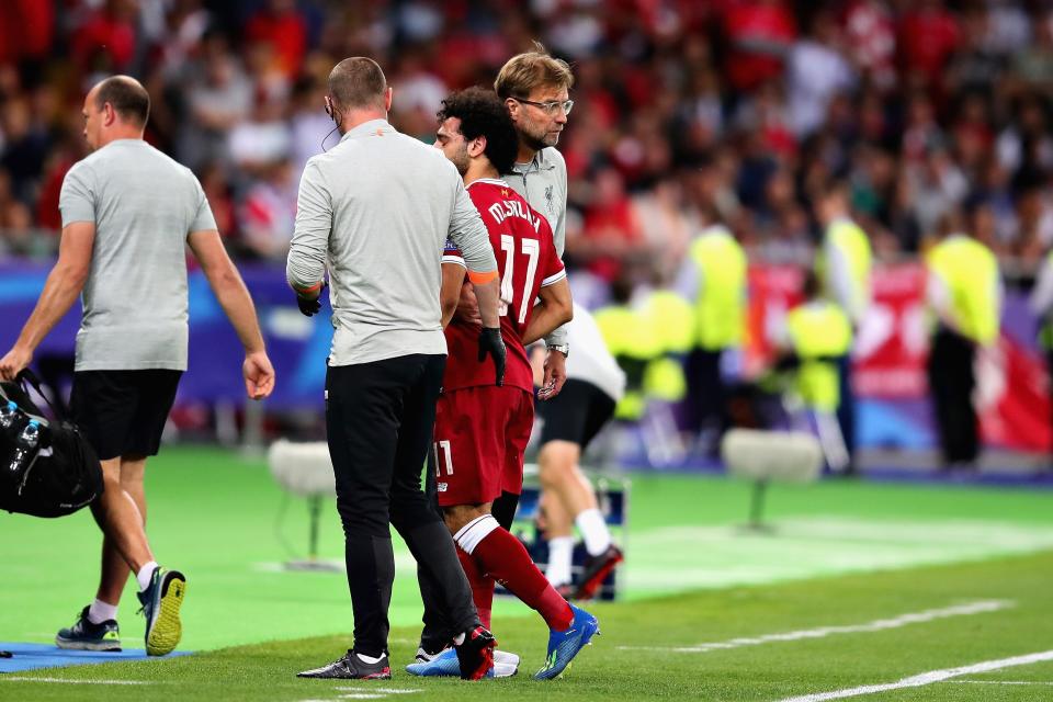 <p>Mo Salah walks off to put Liverpool’s plans into disarray on the half hour </p>