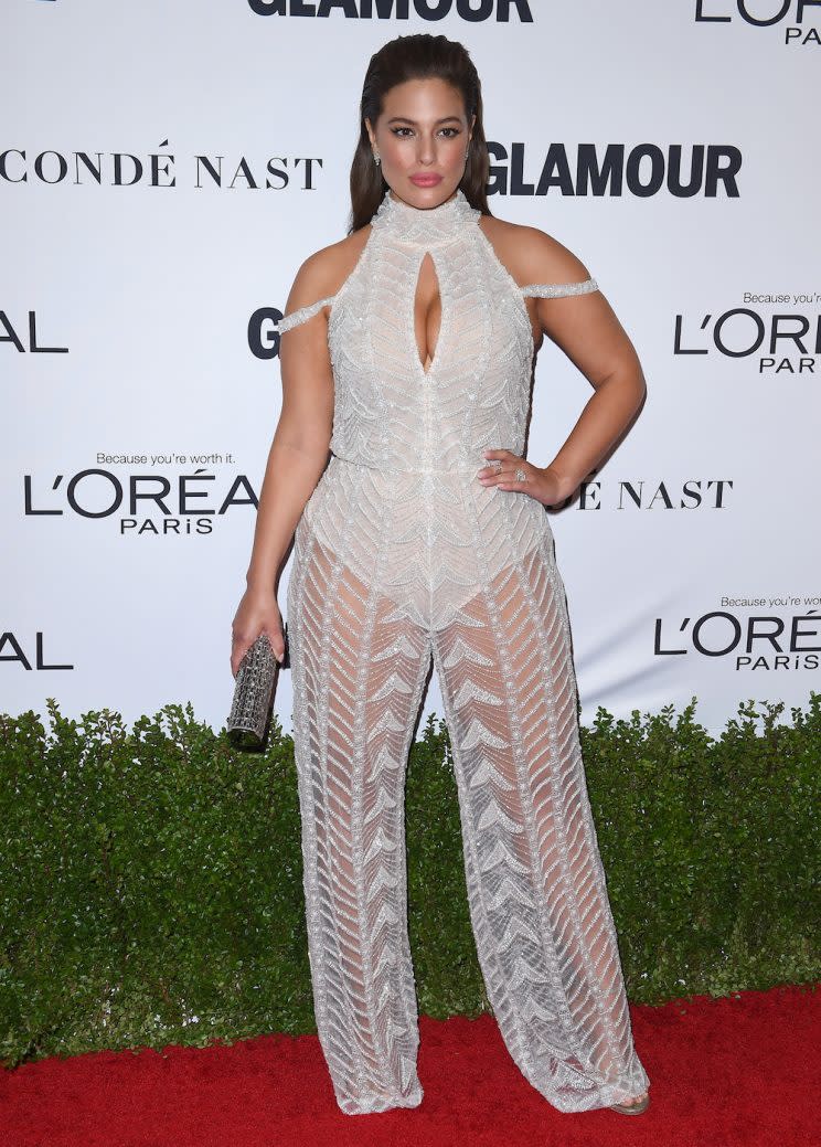 Ashley Graham in Galia Lahav at the Glamour Women of the Year 2016 Awards. (Photo: Getty Images)