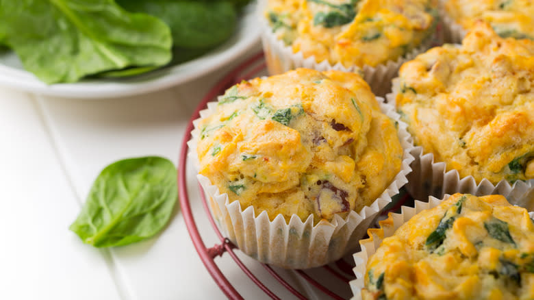 Sweet potato muffins with spinach
