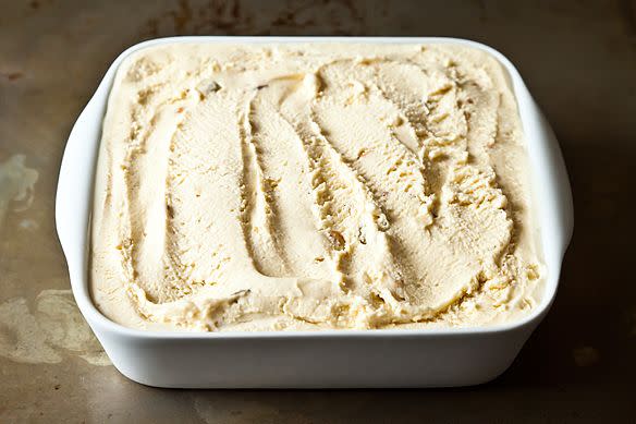 Maple Ice Cream with Tipsy Raisins and Maple-Candied Cashews